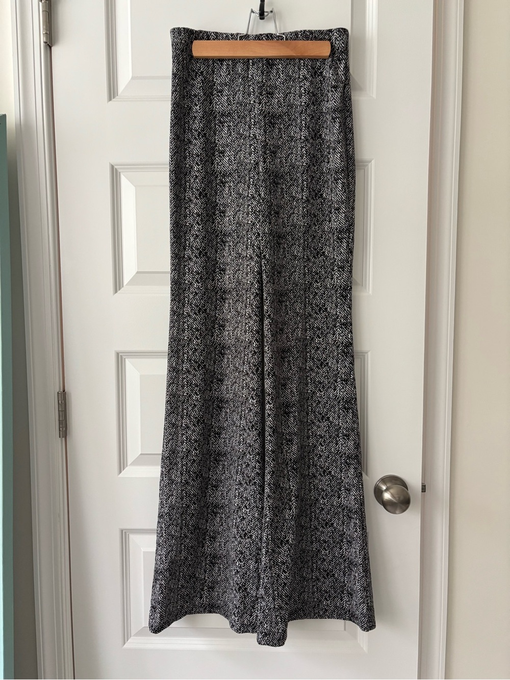 Express Black and White Hereingbone Flare Pants XS